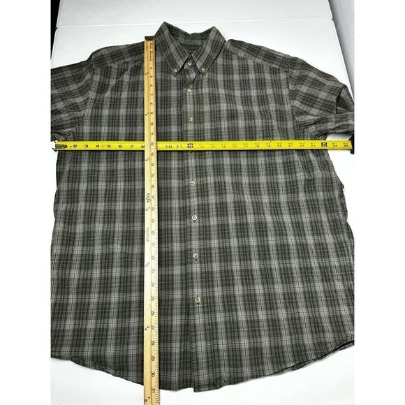 Eddie Bauer Men’s Plaid Cotton Solid Button Down Shirt Size XL Green See *Notes - Picture 9 of 15